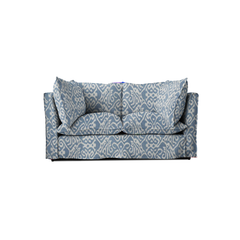 Coco 2 seater sofa with Knife Edge cushion in Otter Denim - Made to order