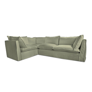Coco 2 x 3 seater sofa with Knife Edge Cushion in Hemp Linen - Made to Order