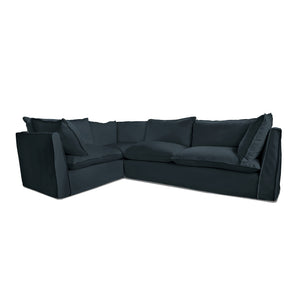 Coco 2 x 3 seater sofa with Knife Edge Cushion in Midnight Linen - Made to Order