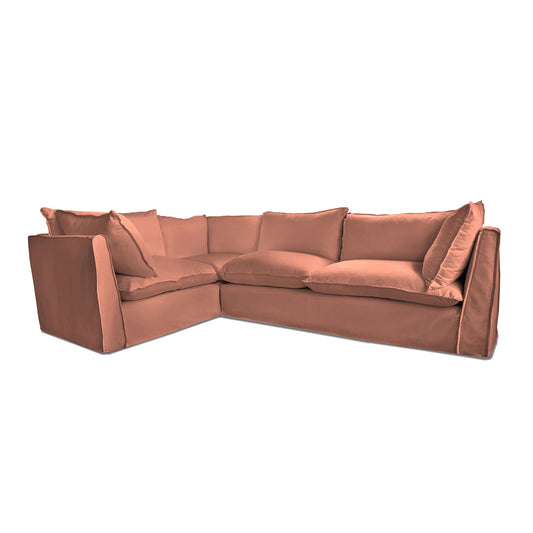 Coco 2 x 3 seater sofa with Knife Edge Cushion in Roseberry Linen - Made to Order