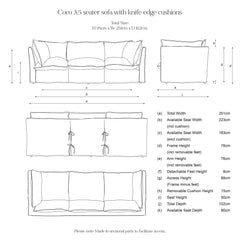 Coco 3.5 seater sofa with Contrast Piped Knife Edge cushion in Andrew Martin Wildwood Pumpkin - Available for Quick Ship