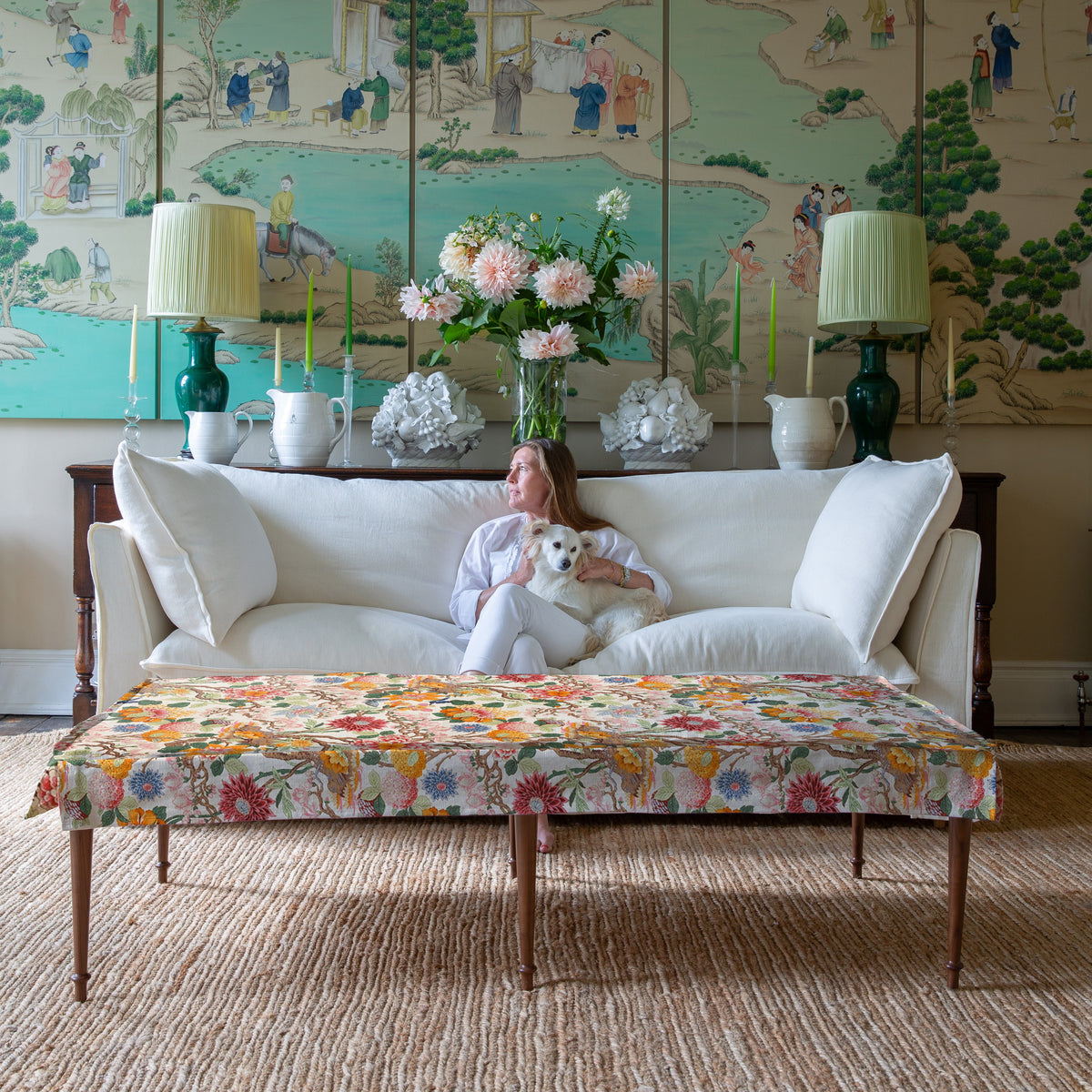 Coco Small Coffee Table in Magnolia Cream Blue - Available for quick ship