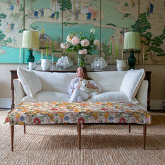 Coco Large Coffee Table in GPJ Magnolia Cream Blue - Made to Order