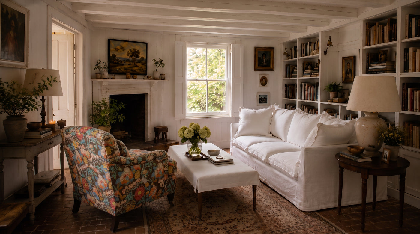 A sofa placed in a sitting room