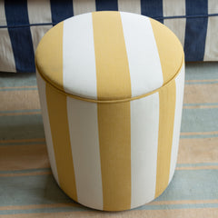 Drum Footstool in Stripes Dandelion - Made to Order