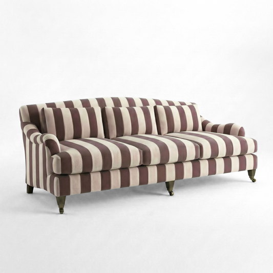 Felix 4 seater sofa in Chocolate Stripes