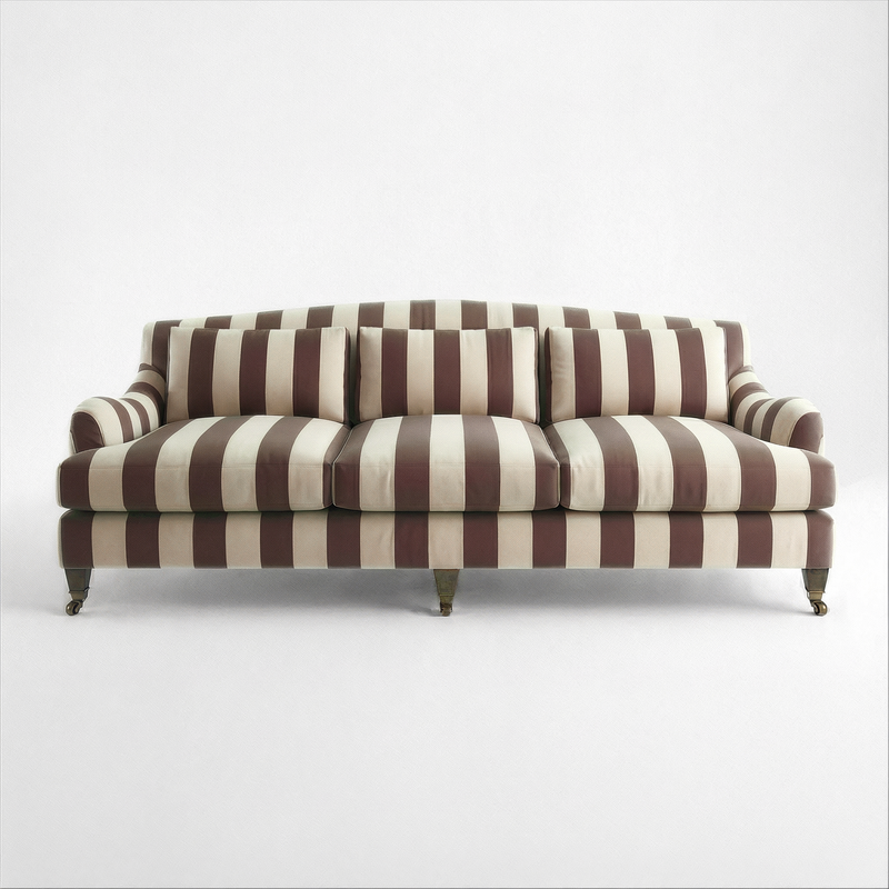Felix 4 seater sofa in Chocolate Stripes
