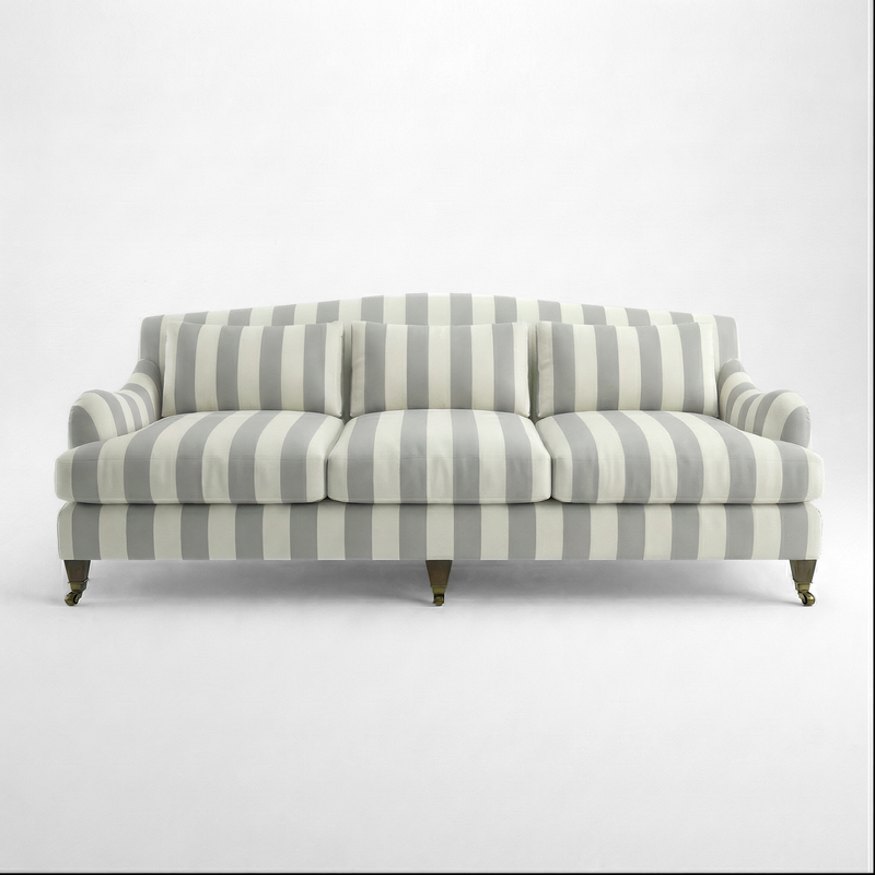 Felix 4 seater sofa in Garden Grey Stripes
