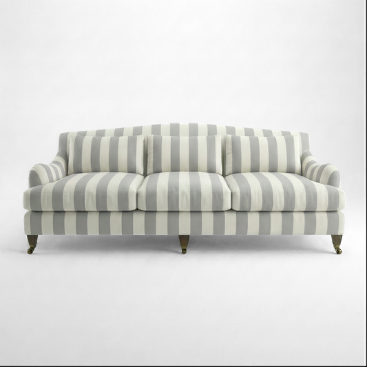 Felix 4 seater sofa in Garden Grey Stripes