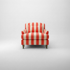 Felix Armchair with Fixed Back in Petunia Stripes