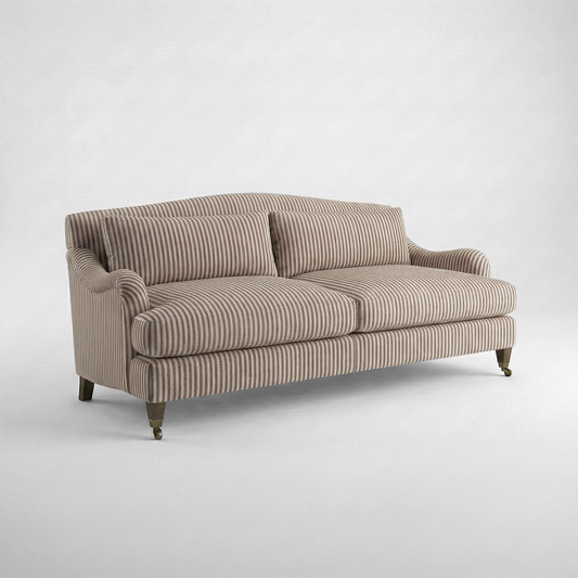 Felix 3 seater sofa in Narrow Chocolate Stripes