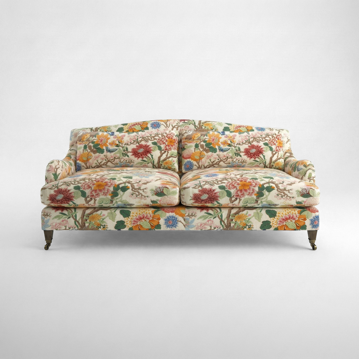 Felix 3 seater sofa in Magnolia Cream Blue with Velvet Trim