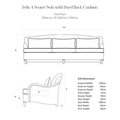 Felix Loose Cover 4 seater sofa with Box Edge Cushion in Customer's Own Material - Made to Order