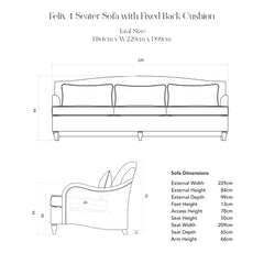 Felix 4 seater sofa in Natural Linen Wildwood Ivory