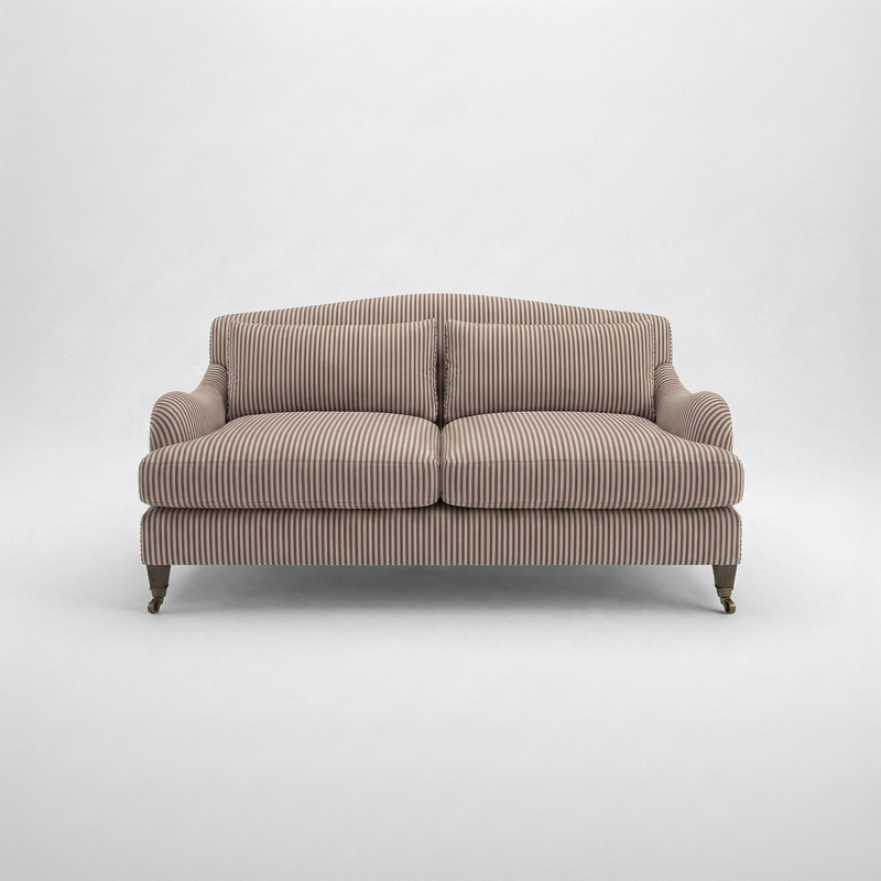 Felix 2.5 seater sofa in Narrow Chocolate Stripes