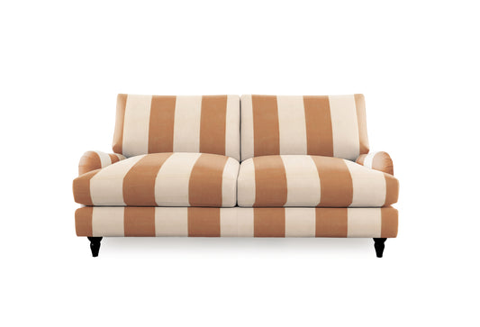 Felix 2.5 Seater Sofa with Loose Back Cushion in Caramel Stripe