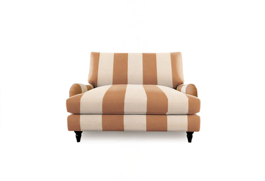 Isobel Loveseat with Big Back Cushion in Caramel Stripe