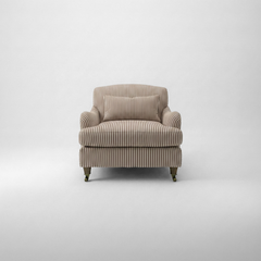 Felix Fixed  Cover Armchair in Narrow Chocolate Stripes