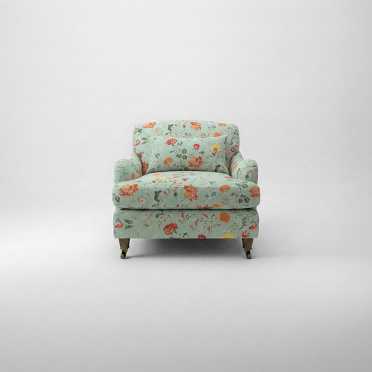 Felix Armchair with Fixed Back in Wildwood Duck Egg