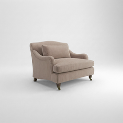 Felix Loveseat in Narrow Chocolate Stripes