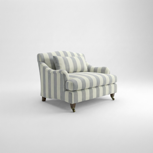 Felix Loveseat in Garden Grey Stripes