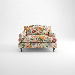 Felix Loveseat in Magnolia Cream Blue with Velvet Trim
