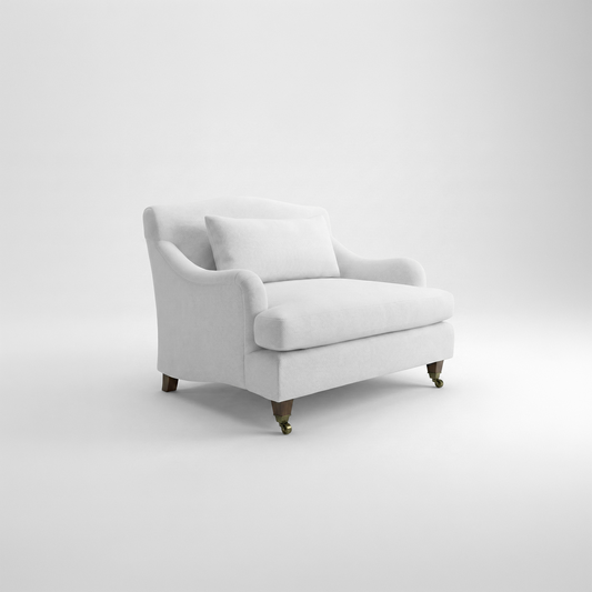 Felix Loveseat in Cotton Linen Snowdrop