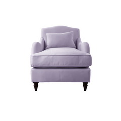 Isobel Armchair with Fixed Back in Cotton Linen Sea Salt