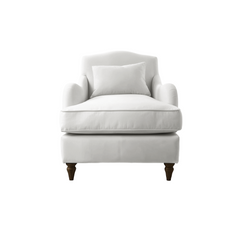 Isobel Armchair with Fixed Back in Cotton Linen Cool Coconut