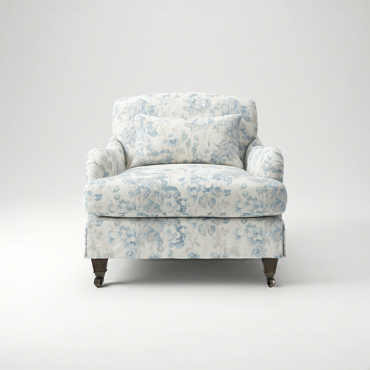 Felix Loose Cover Armchair in Midsummer Faded Blue - Made to Order