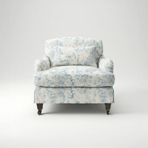 Felix Loose Cover Armchair in Midsummer Faded Blue - Made to Order