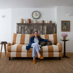 Isobel 3 seater sofa with Big Back Cushion in Caramel Stripe
