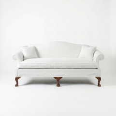 Henrietta Sofa in Cotton Linen Snow Drop - Made to Order