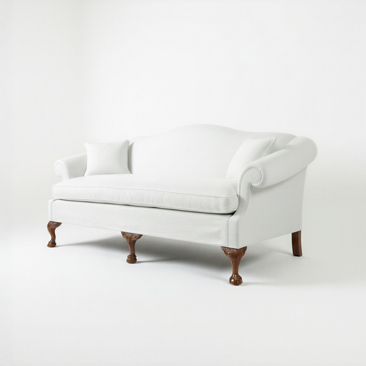 Henrietta Sofa in Cotton Linen Snow Drop - Made to Order