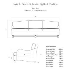 Isobel Loose Cover 4 seater sofa with Box Edge Cushion in Customer's Own Material - Made to Order
