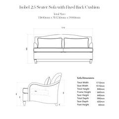 Isobel 2.5 Seater Sofa in Rouge Linen - Made to Order