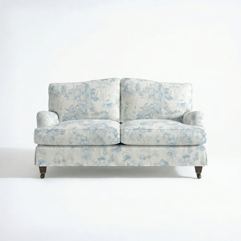 Isobel Loose Cover 2 Seater Sofa in Midsummer Faded Blue - Made to Order