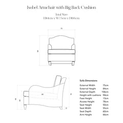 Isobel Armchair with Big Back Cushion in Wildwood Ivory