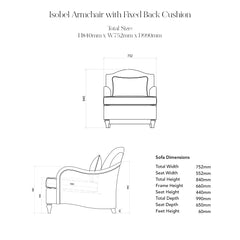 Isobel Armchair with Fixed Back in Hemp Linen