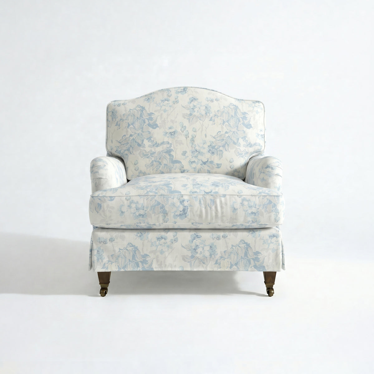 Isobel Loose Cover Armchair in Midsummer Faded Blue - Made to Order