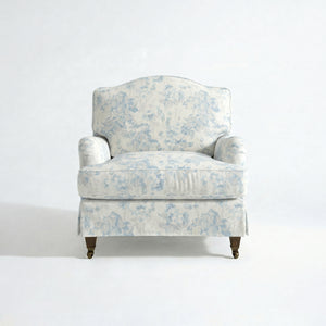 Isobel Loose Cover Armchair in Midsummer Faded Blue - Made to Order