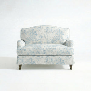 Isobel Loose Cover Loveseat in Midsummer Faded Blue - Made to Order