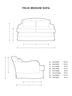 Felix Medium Sofa in Boho Parchment