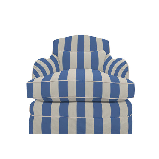 Felix Armchair in in Cornish Blue Stripe