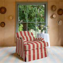 Felix Armchair in Petunia Red Stripe