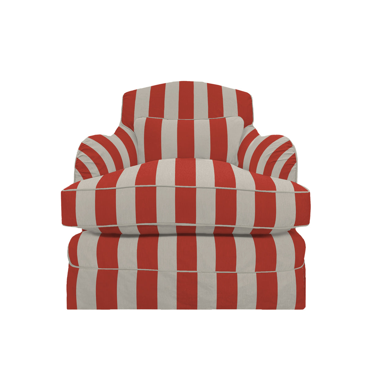 Felix Armchair in Petunia Red Stripe