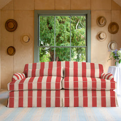 Felix Large Sofa in Petunia Red Stripe