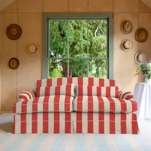 Felix Medium Sofa in Petunia Red Stripe