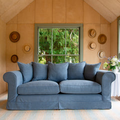 Salthrop Large Sofa with Scatter Cushion in Boho Denim