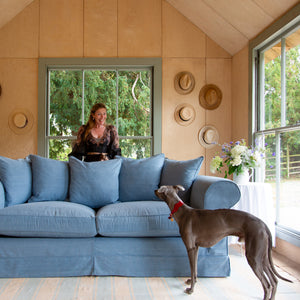 Salthrop Large Sofa with Scatter Cushion in Boho Denim